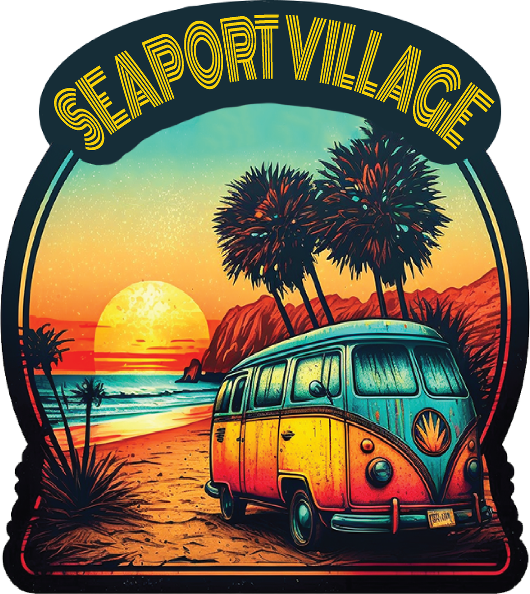 VW Sunset Bus Sticker