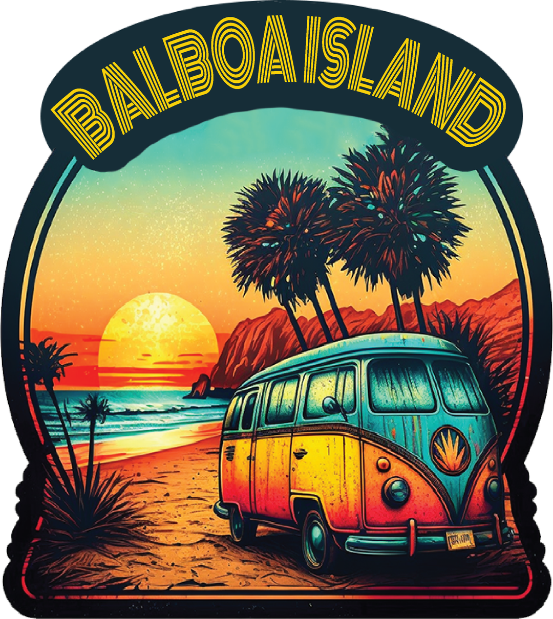 VW Sunset Bus Sticker